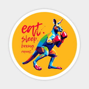 Eat Sleep Boxing Kangaroo Wpap Magnet
